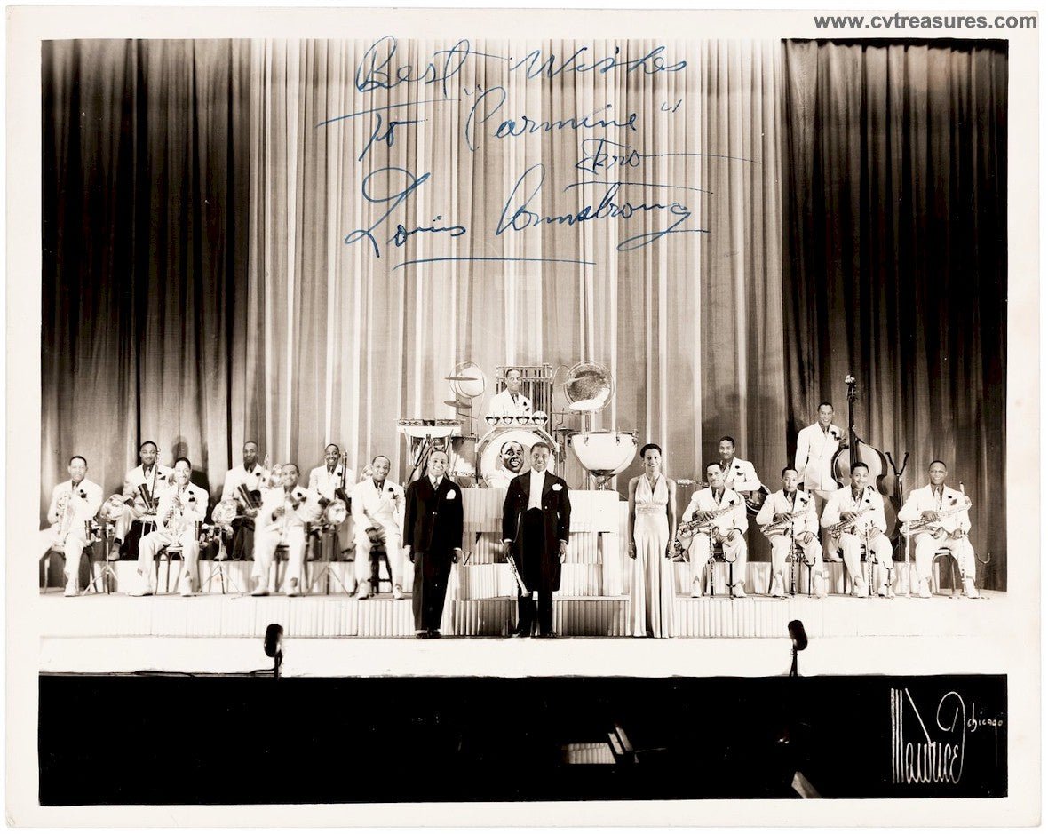 Louis Armstrong Authentic Autographed Signed Vintage Photo JSA