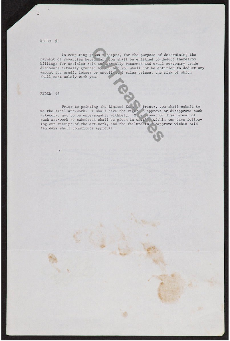 Mae West Signed Contract for Nostalgia Merchant Litho