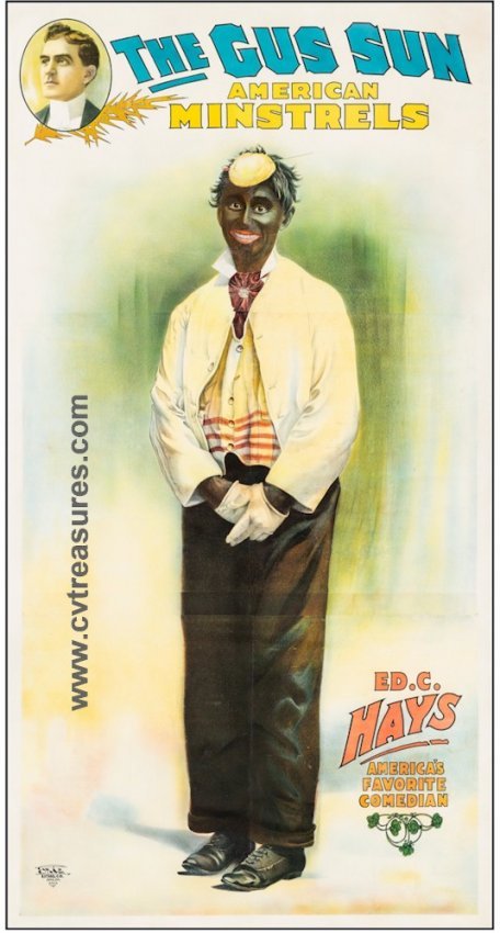 Minstrel Original Authentic Vintage Theater Advertising Poster Gus Sun 3 Sheet vintage advertising