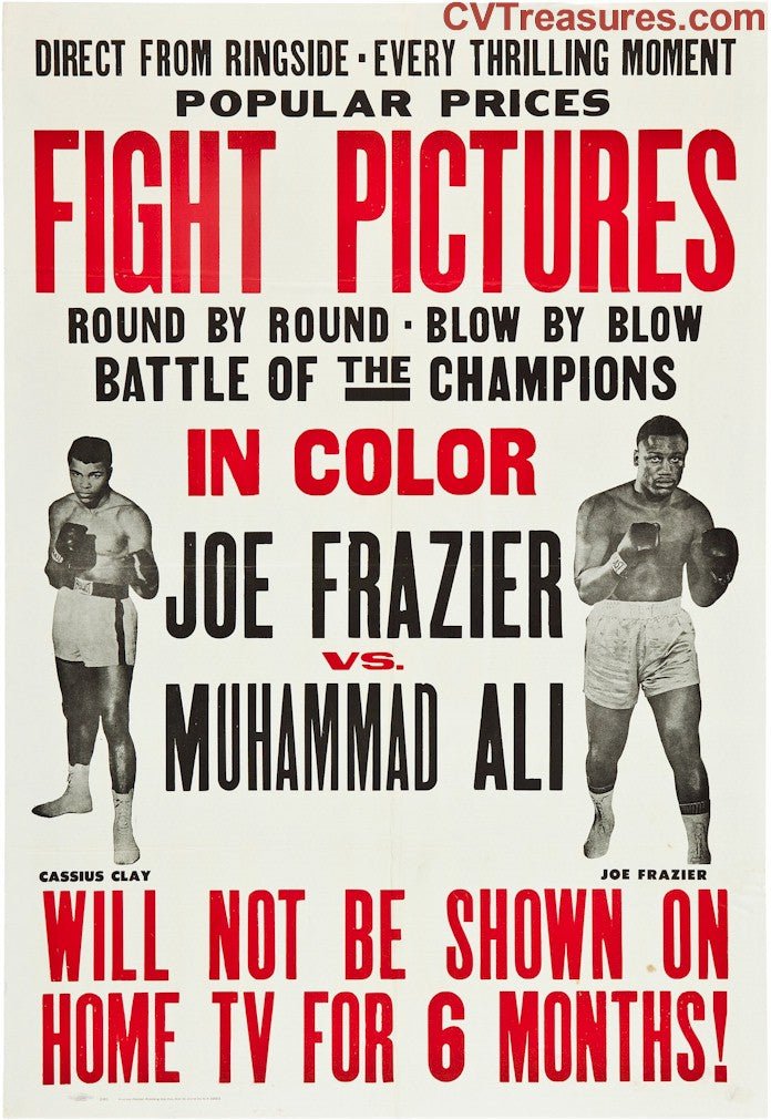 Muhammad Ali Joe Frazier "Fight of the Century" Original Vintage Boxing Poster Sports Memorabilia