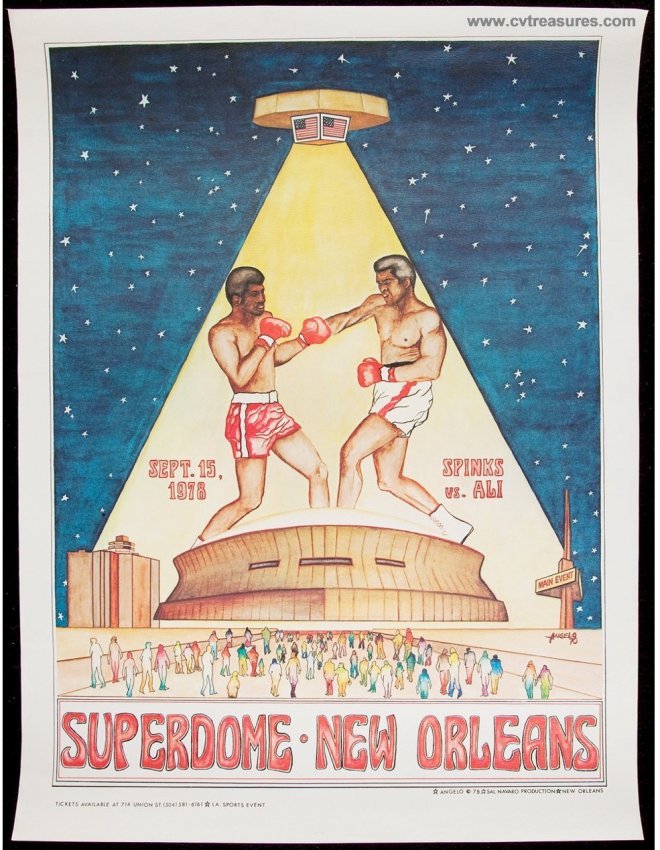 Muhammad Ali Leon Spinks Original Vintage Sports Memorabilia Fight Boxing Poster