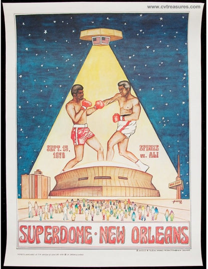 Muhammad Ali Leon Spinks Original Vintage Sports Memorabilia Fight Boxing Poster