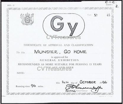 Munster, Go Home Original Vintage Daybill Movie Theater Poster