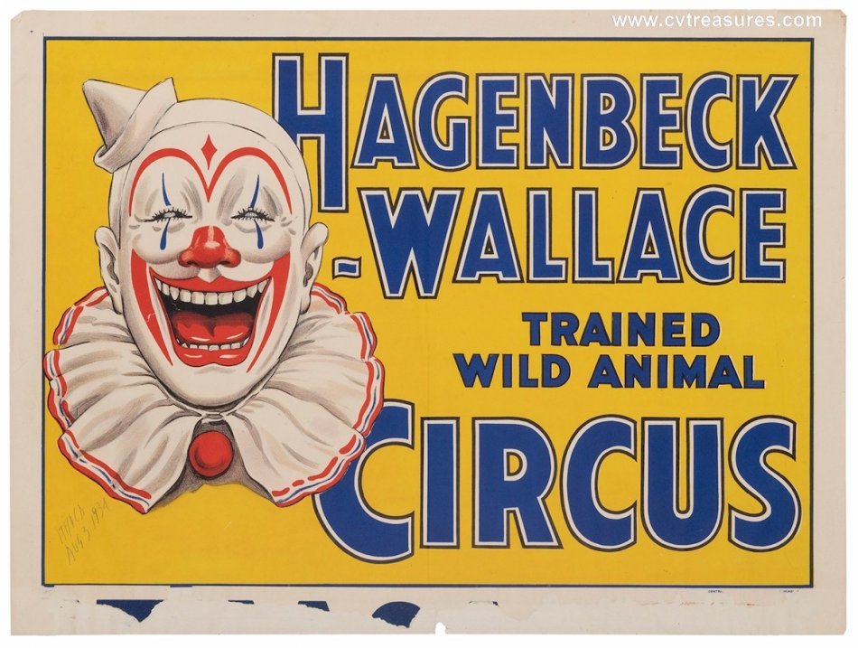 Original Vintage Circus Poster Hagenbeck - Wallace 1934
