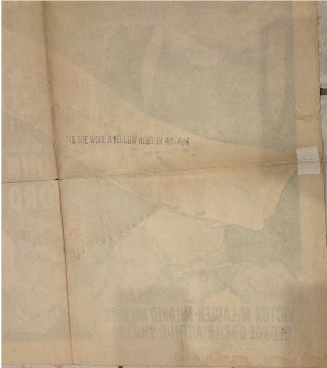 Original Vintage Movie Poster RARE Western One Sheet SHE WORE A YELLOW RIBBON John Wayne 1949