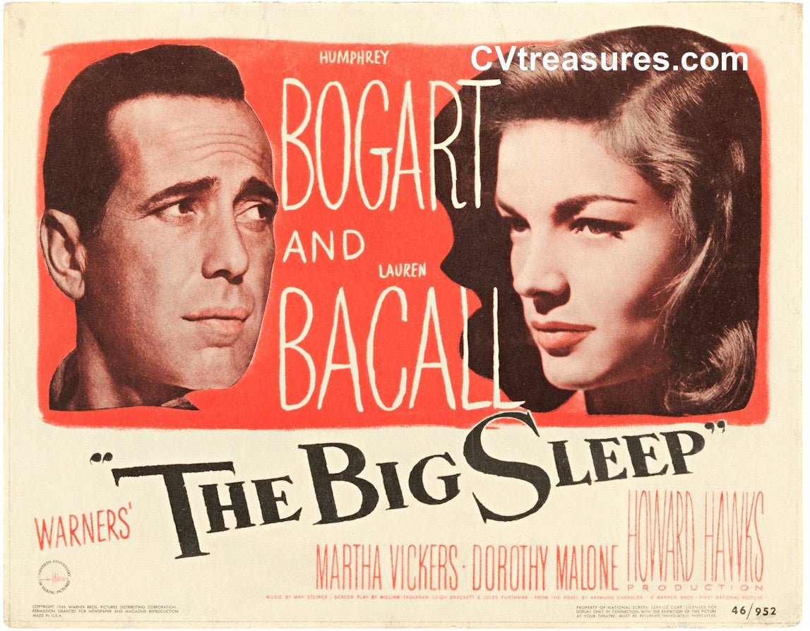 Original Vintage Movie Poster Title Lobby Card BIG SLEEP Humphrey Bogart Lauren Bacall