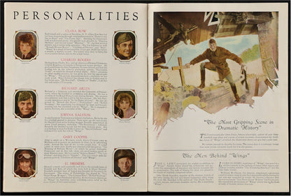Original Vintage Movie Souvenir Program Book WINGS Clara Bow Aviation RARE 1927
