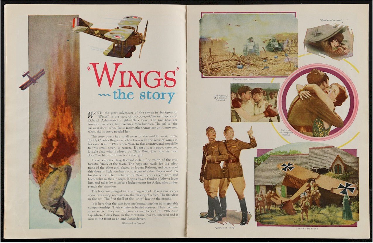 Original Vintage Movie Souvenir Program Book WINGS Clara Bow Aviation RARE 1927