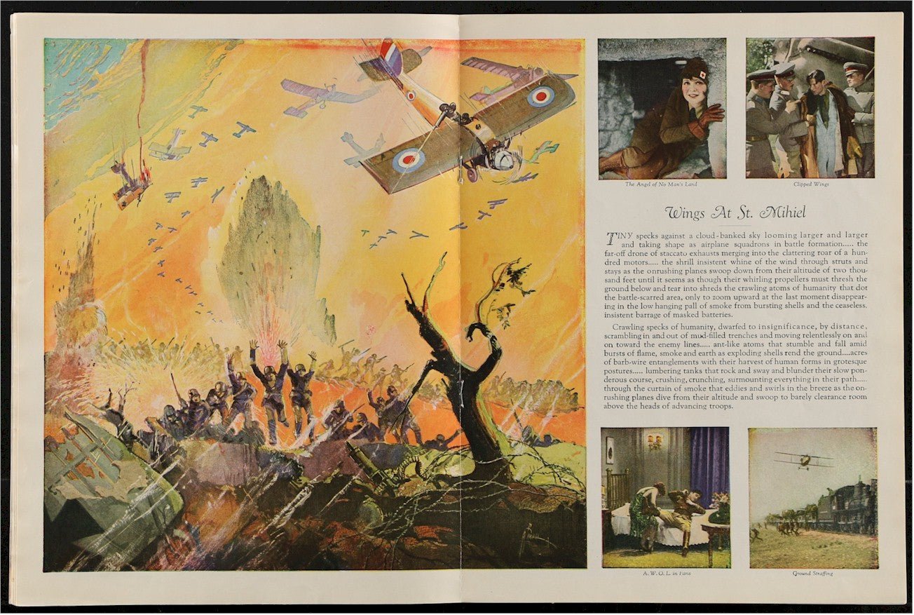 Original Vintage Movie Souvenir Program Book WINGS Clara Bow Aviation RARE 1927