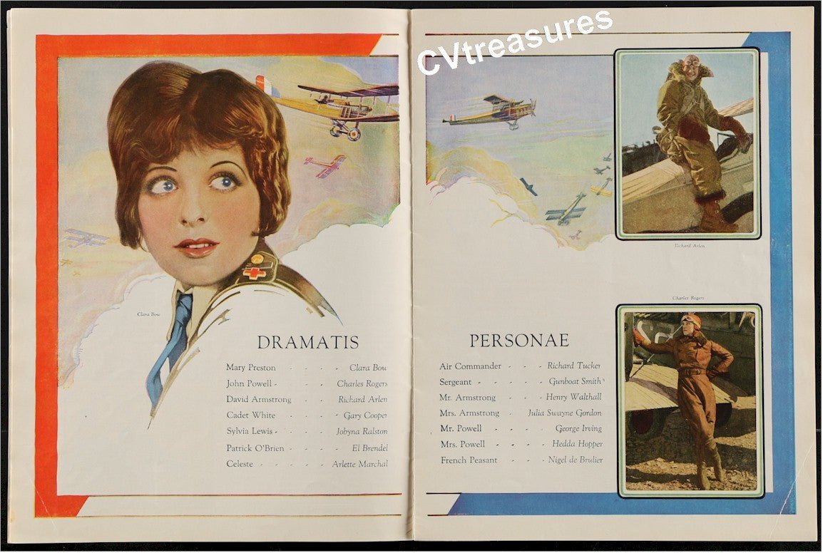 Original Vintage Movie Souvenir Program Book WINGS Clara Bow Aviation RARE 1927