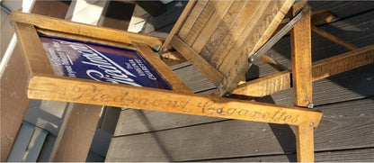 Piedmont Cigarettes Porcelain Sign Advertising Fold Chair 1920s