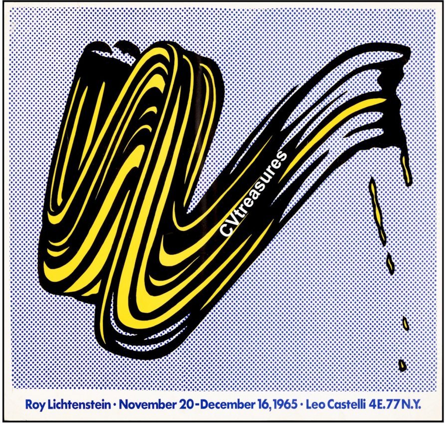 Roy Lichtenstein Authentic Original Vintage Art Exhibition Poster Pop Art Print Lithograph 1965 Authenticity Guaranteed