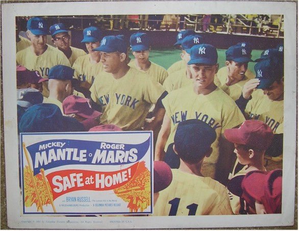 Safe at Home, Mantle & Maris 1961 Original lobby card