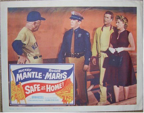 Safe at Home, Mantle & Maris 1961 Original lobby card