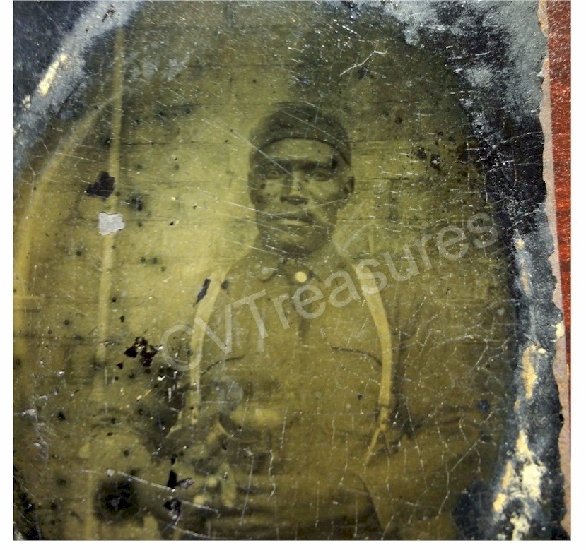 STUNNING Civil War Historical Tintype Photo BLACK Union Soldier RARE RARE