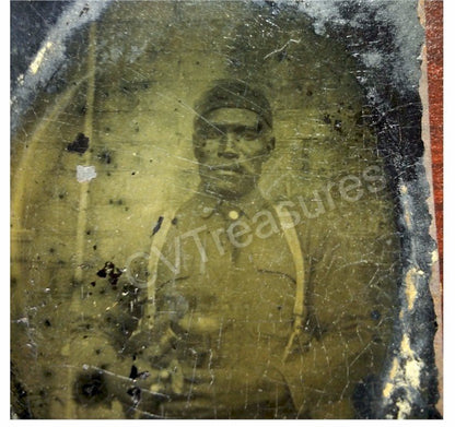 STUNNING Civil War Historical Tintype Photo BLACK Union Soldier RARE RARE