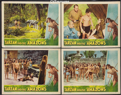 Tarzan and Amazons vintage complete Theatrical Movie Poster Lobby Card Set Johnny Weissmuller