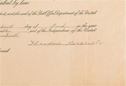 Theodore Roosevelt Signed Autographed Presidential Appointment 1902