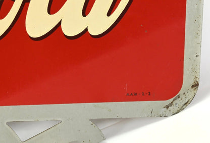 Vintage Advertising Coca-Cola Double-Sided Die-Cut Flange Sign A.A.W