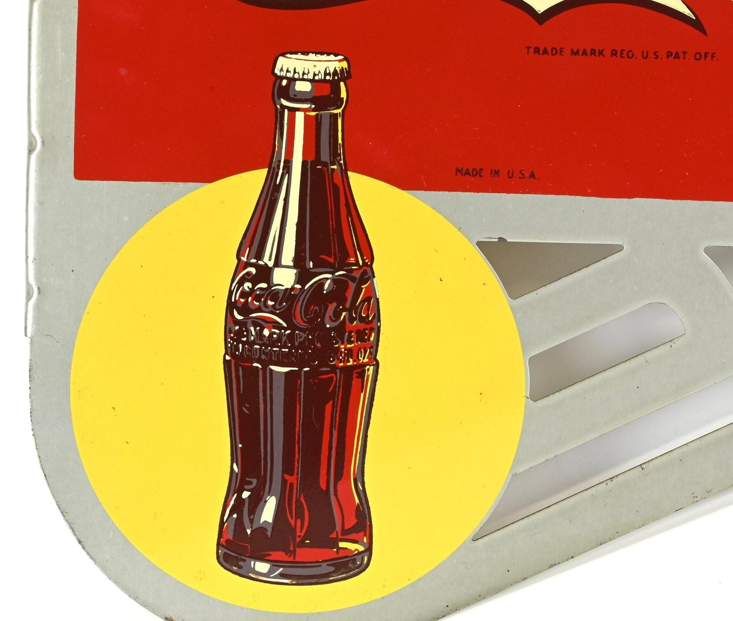 Vintage Advertising Coca-Cola Double-Sided Die-Cut Flange Sign A.A.W