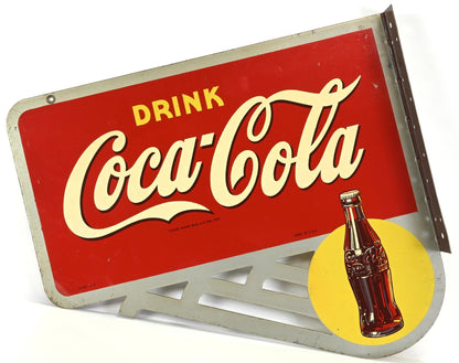 Vintage Advertising Coca-Cola Double-Sided Die-Cut Flange Sign A.A.W