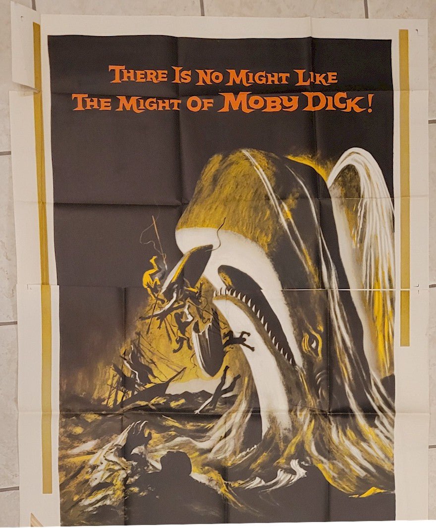 Vintage Movie Poster Moby Dick RARE Original Authentic Sci Fi Three Sheet movie theater poster Gregory Peck