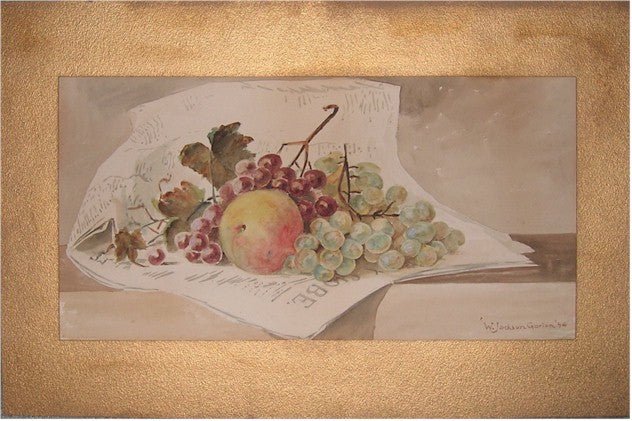 W Jackson Gorton, 1894 Still Fruit - Boston Globe Watercolor