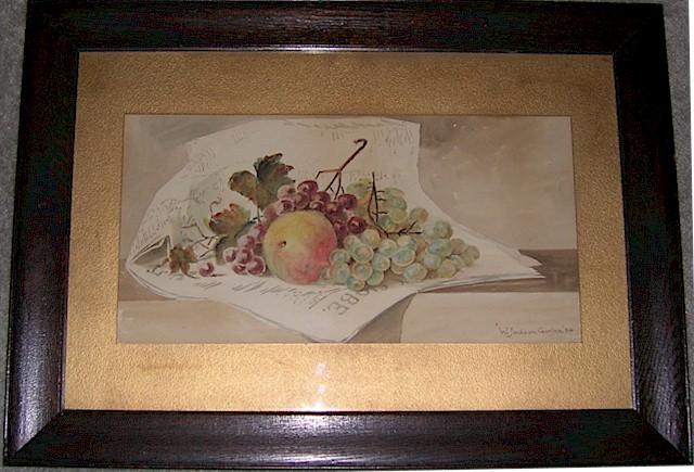 W Jackson Gorton, 1894 Still Fruit - Boston Globe Watercolor