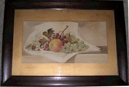 W Jackson Gorton, 1894 Still Fruit - Boston Globe Watercolor