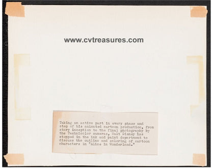 Walt Disney Original Vintage Historic Photo Alice Wonderland 6