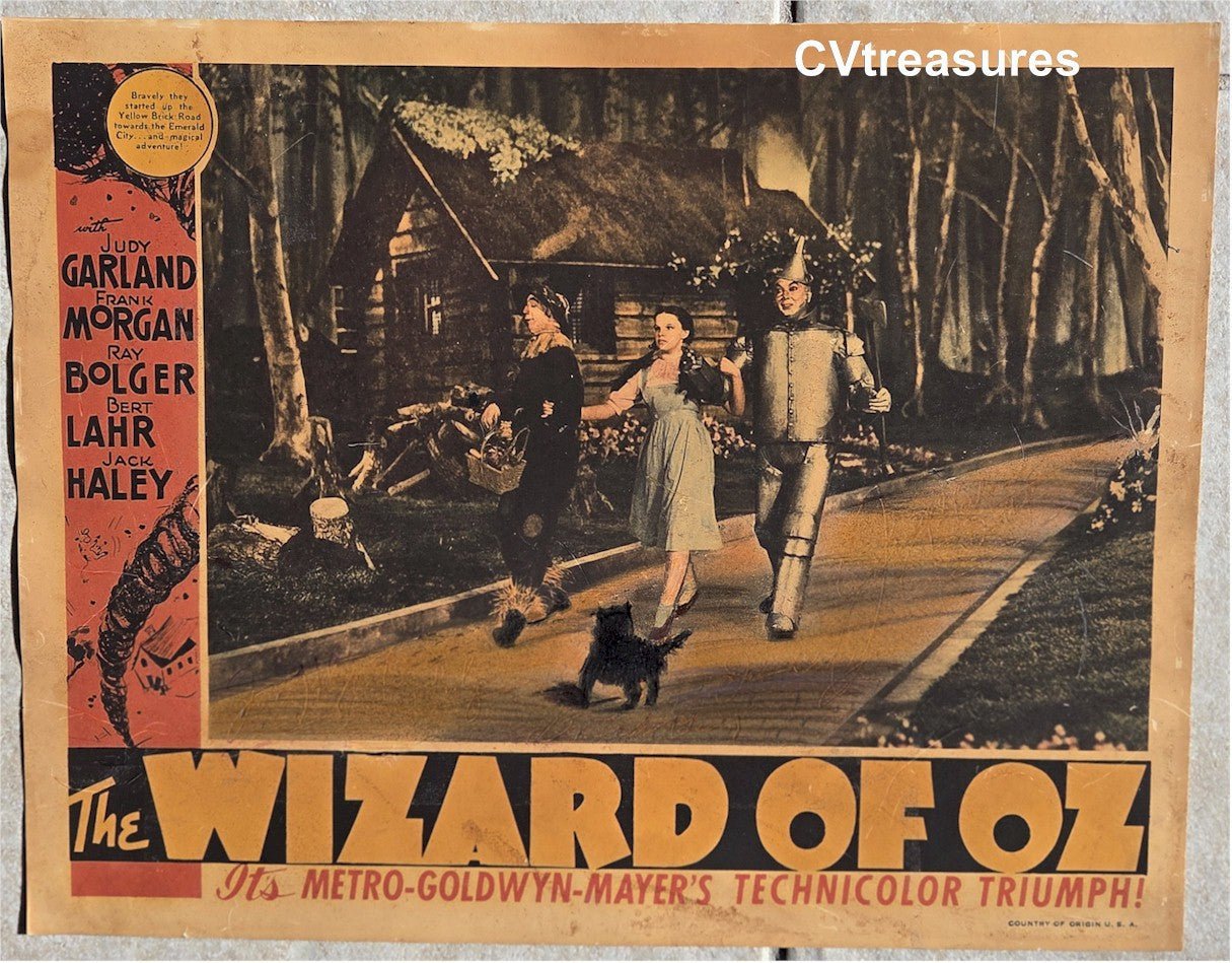 WIZARD OF OZ Original Authentic Vintage Lobby Card Movie Poster Judy Garland 1939