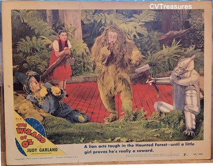 Wizard of OZ Original Lobby Card Movie Theater Poster Judy Garland Beurt Lahr 7