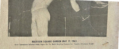 WWWF Original Wrestling WWWF Concert Poster Sports Memorabilia Poster Bruno Sammartino RARE 1964 Miami