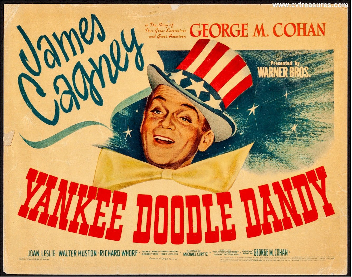 Yankee Doodle Dandy Original Authentic Vintage Title Lobby Card Movie Theater Poster JAMES CAGNEY