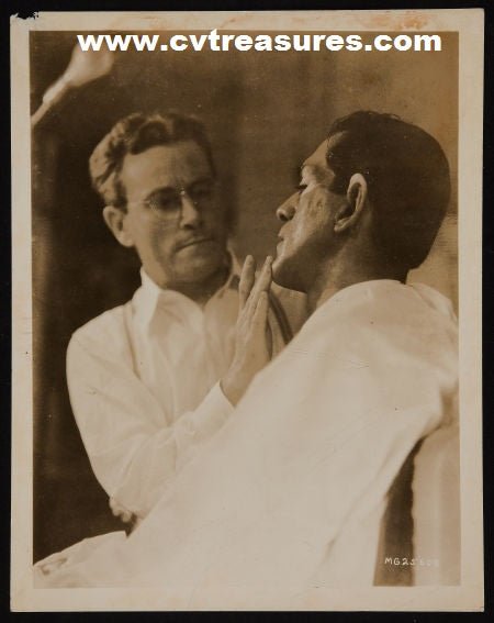 Boris Karloff Mask of Fu Manchu Original Vintage Studio Historic Horror Photo in Make - up Chair 1932
