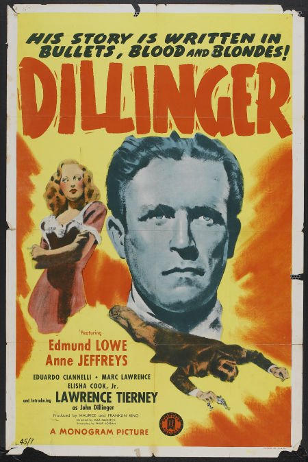 Dillinger, vintage movie poster one sheet, 1945