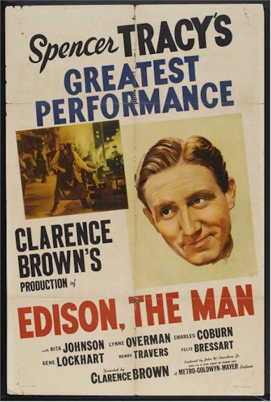 Edison the Man, Spencer Tracy, Vintage movie poster, 1940 – Vintage ...