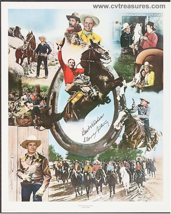 Gene Autry Original Vintage Autentically Signed Autographed Lithograph