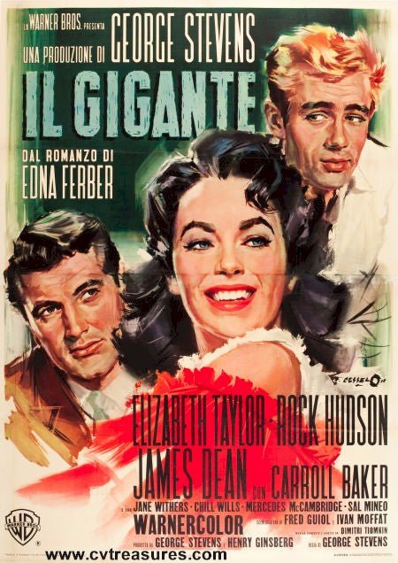 Giant Vintage Original Movie Poster Italain Release James Dean STUNNING
