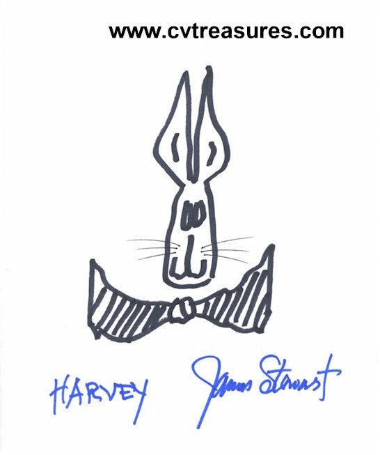 HARVEY James Stewart Authentic Signed Autographed Harvey Sketch JSA!