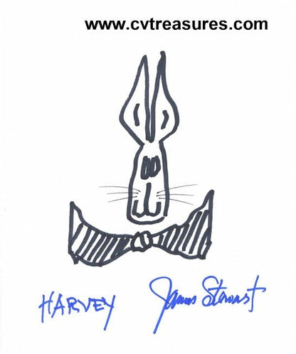HARVEY James Stewart Authentic Signed Autographed Harvey Sketch JSA!