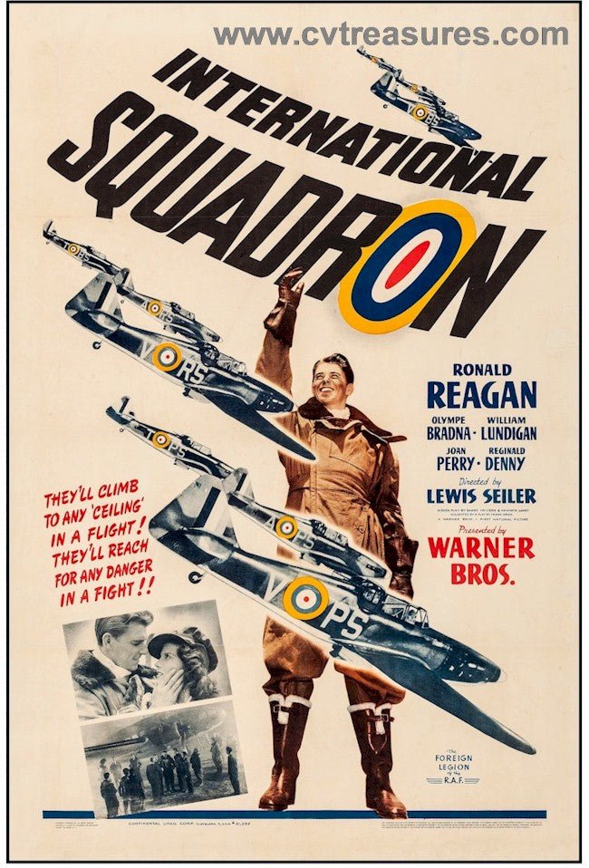 International Squadron Ronald Reagan original vintage movie theater poster one sheet President aviation memorabilia 1941