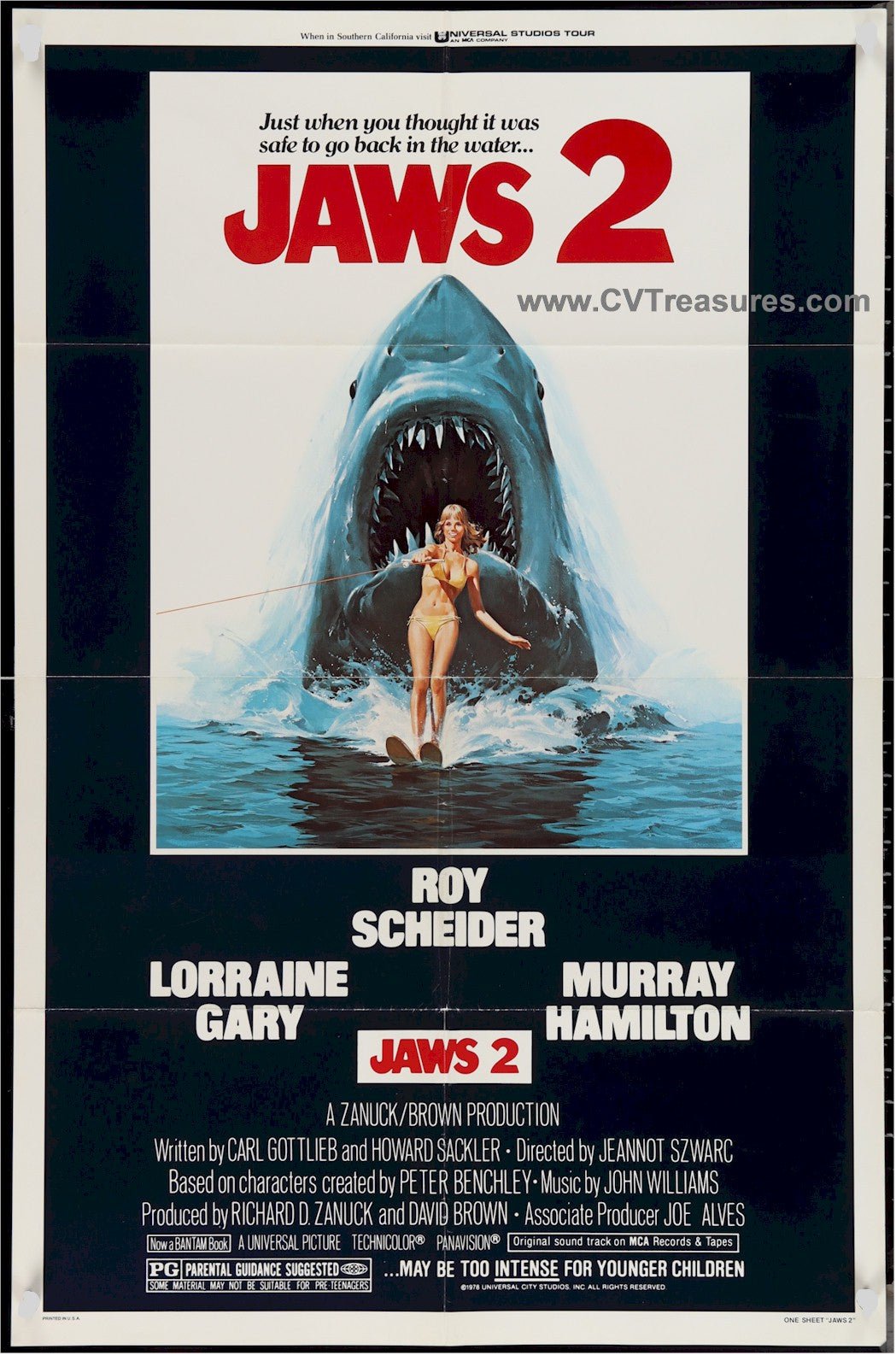 Jaws 2 Vintage Horror Movie Poster One Sheet, 1978