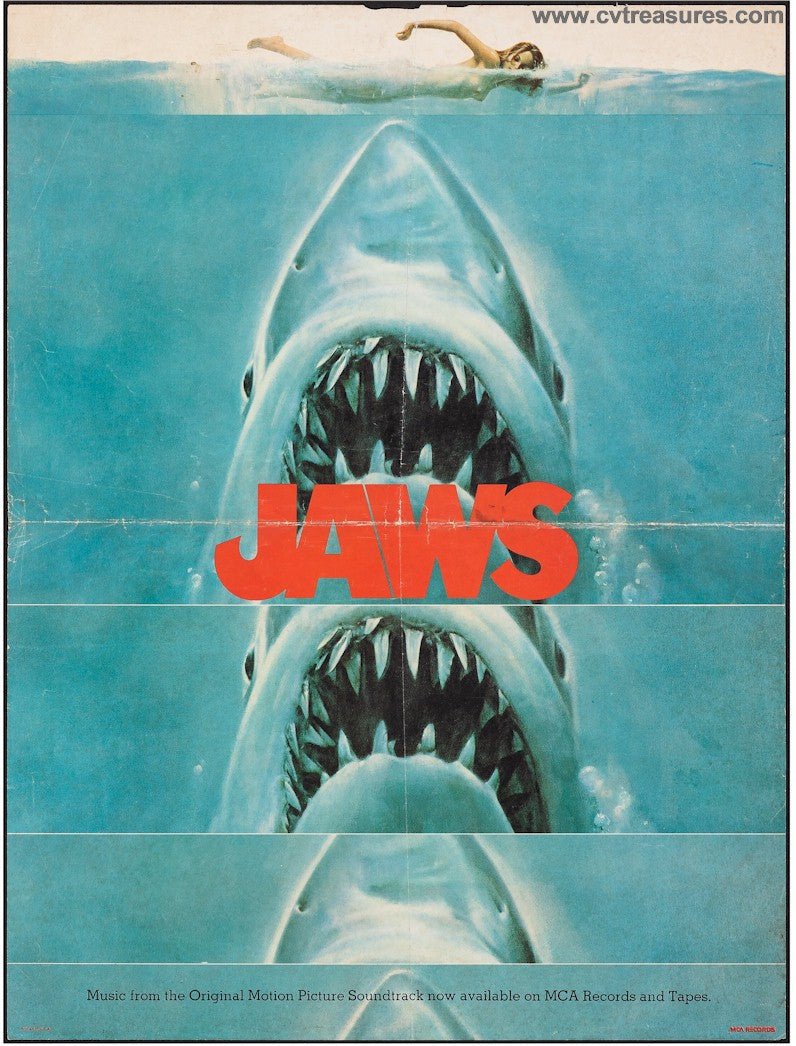 Jaws Poster Original SUPER RARE Vintage Teaser/Sound Track Movie Poster