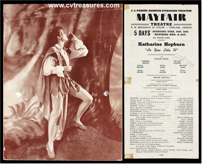 Katharine Hepburn Vintage Autographed Signed Theater Program