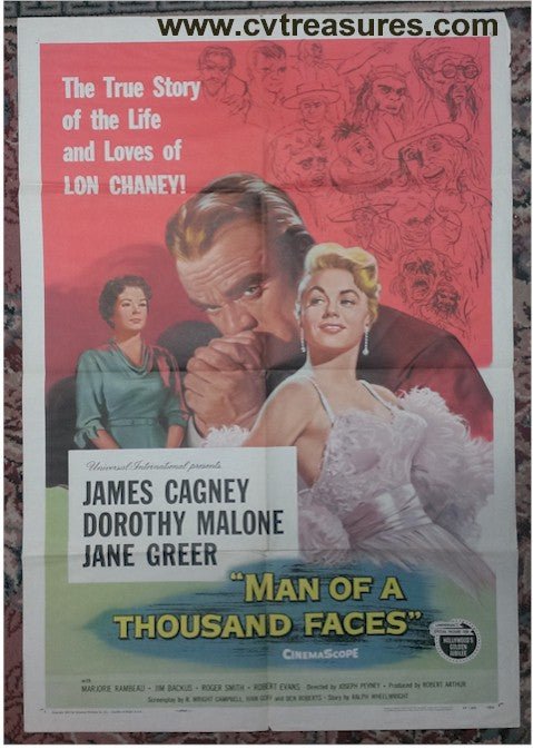 Man of a Thousand Faces James Cagney 1957 one sheet