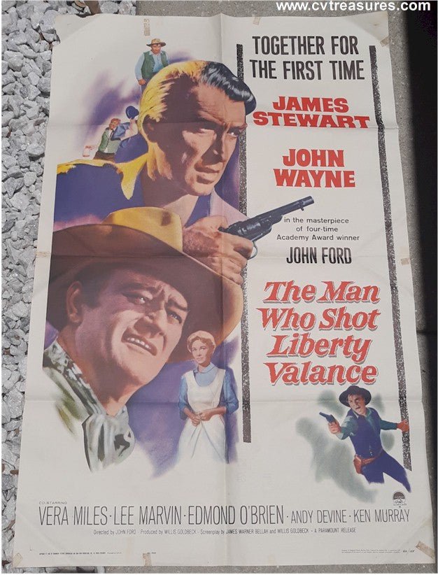 Man Who Shot Liberty Valance Vintage Movie Poster John Wayne