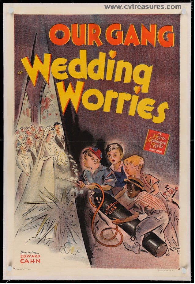 Our Gang in Wedding Worries Original Authentic Vintage One Sheet Movie Theater Poster
