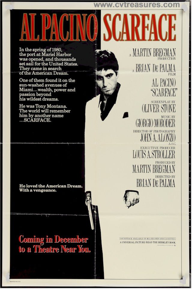Scarface Original ADVANCE Vintage Movie Poster One Sheet