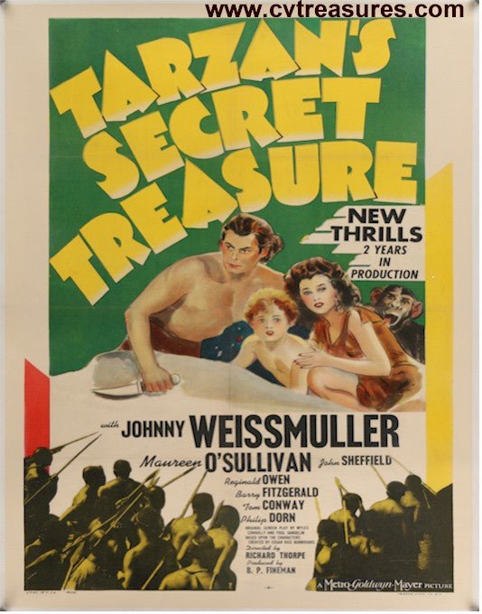 Tarzan's Secret Treasure Original Vintage Movie Poster 1 Sheet D